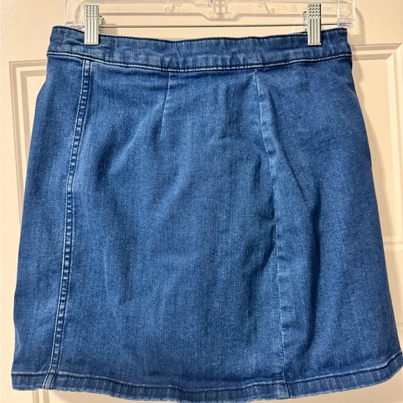 We The Free Denim Cross Snap Wrap Skirt Size 10 - Picture 2 of 7